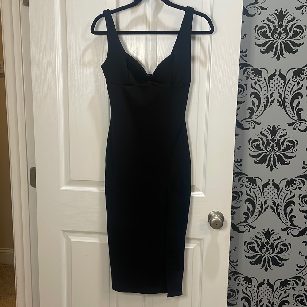 Nasty Gal NWT LBD midi with slit